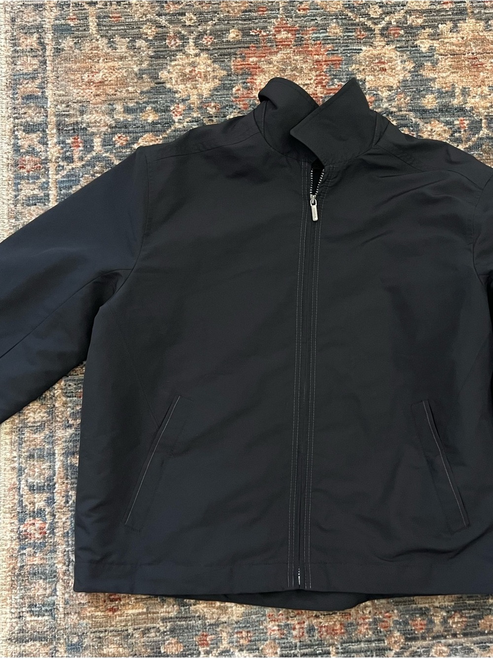 Lightweight Black Zip-Front Shirt Jacket